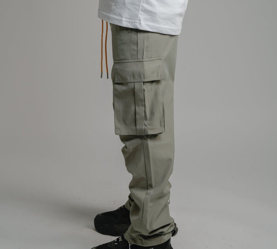 MONOGRAM CARGO PANTS - OLIVE