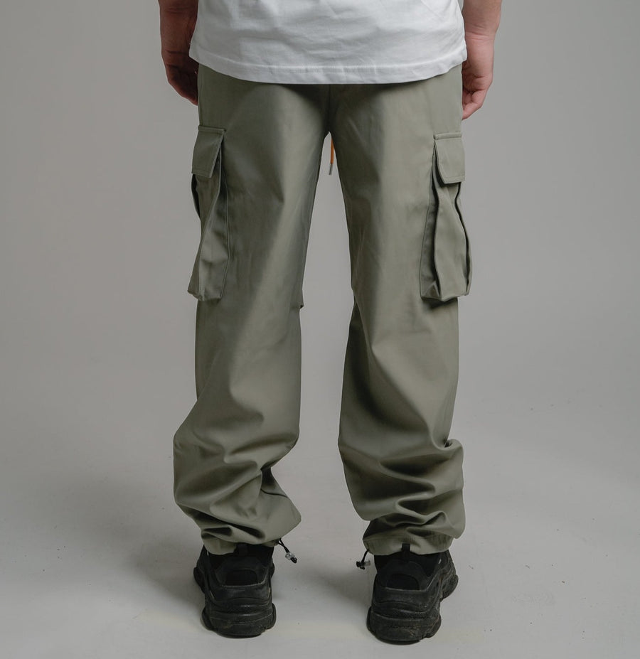 MONOGRAM CARGO PANTS - OLIVE