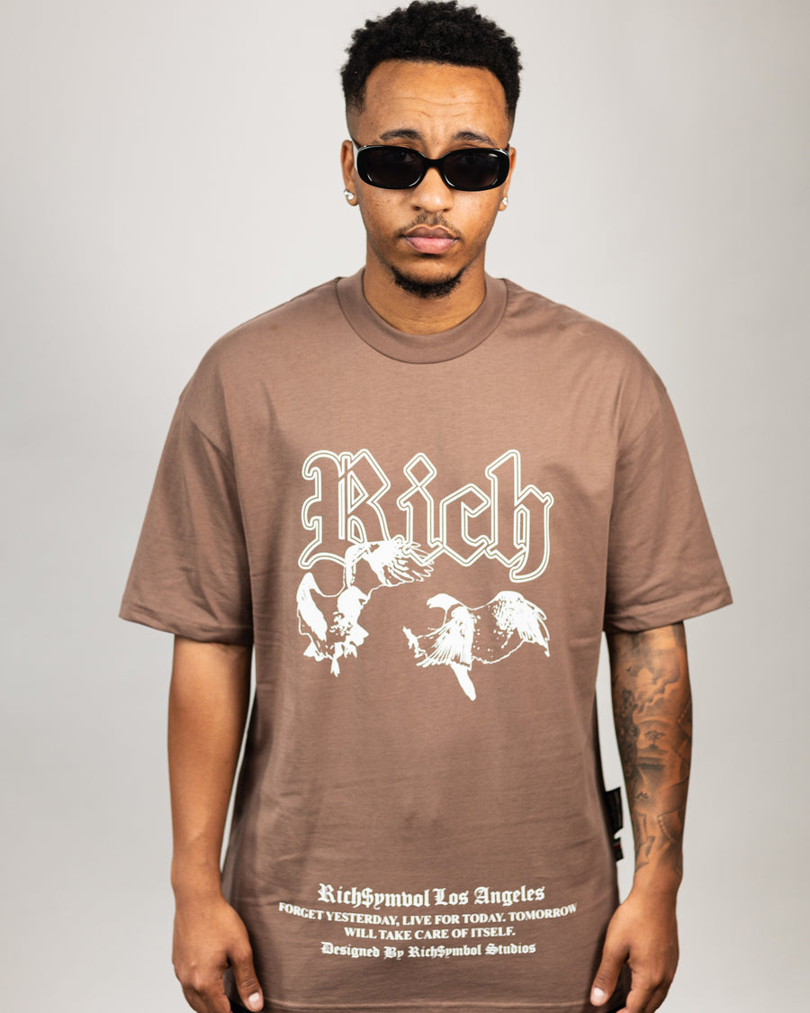 RICH BIRDS T-SHIRT - BROWN